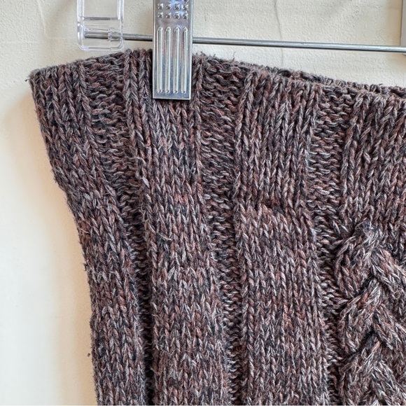 LeLe Hand Knitted Brown Cable Knit Midi Pull On Womens Size X Vintage - Picture 4 of 13